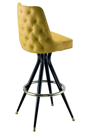 Diamond Tufted Steel Club Bar Stools