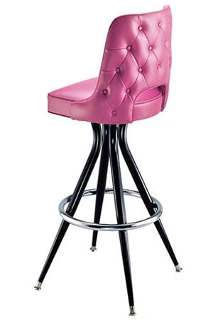 Diamond Tufted Steel Club Bar Stools