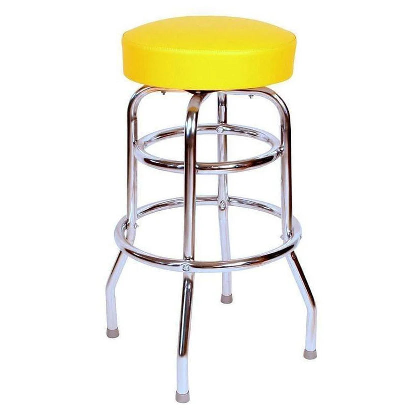 Double Ring Chrome Bar Stool