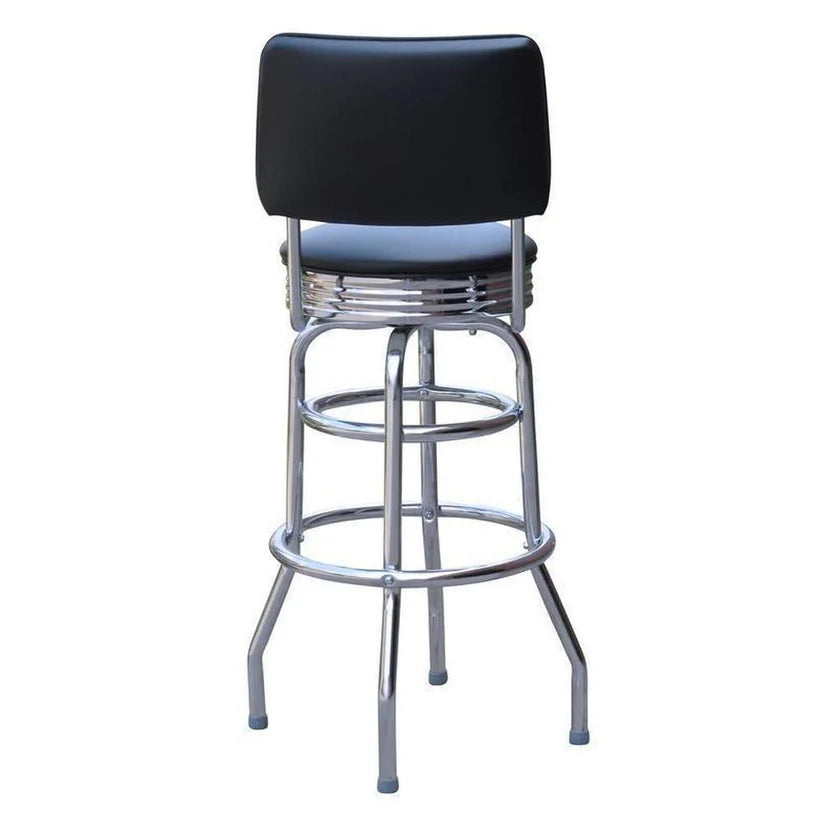 Chrome Bar Stool with Chrome Seat Ring