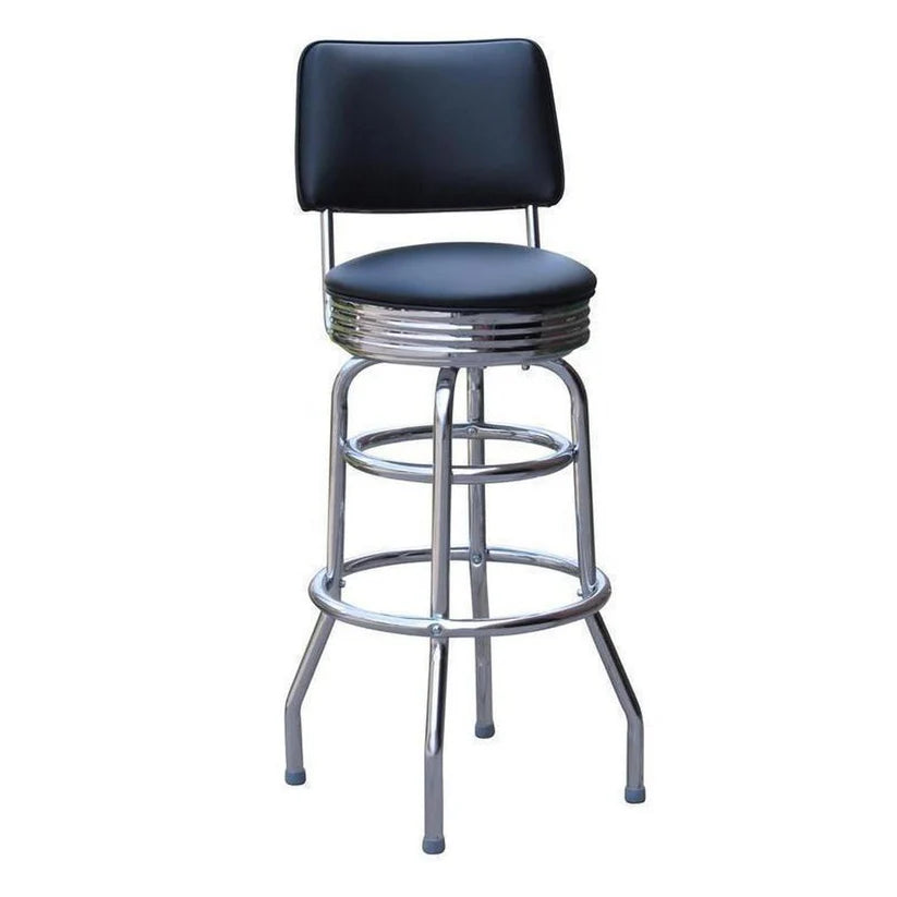 Chrome Bar Stool with Chrome Seat Ring