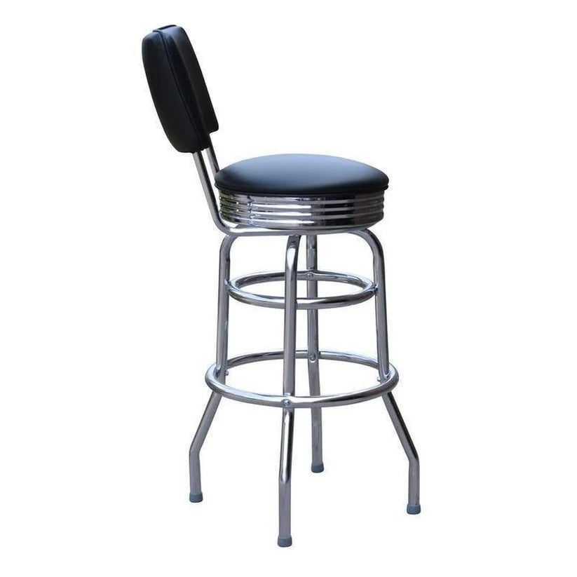 Chrome Bar Stool with Chrome Seat Ring
