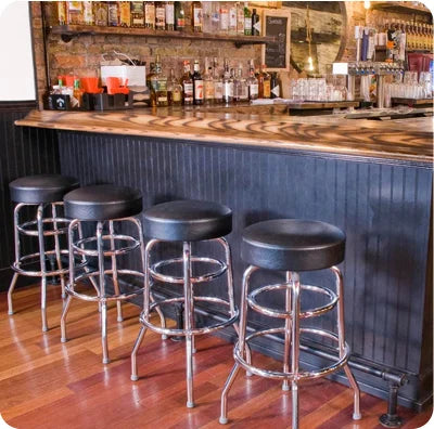 Double Ring Chrome Bar Stool