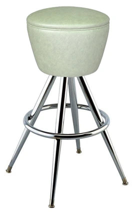Drum Seat Bar Stool with Chrome Pyramid Frame
