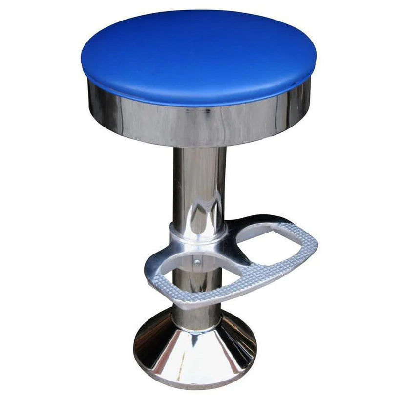 Smooth Chrome Rim Seat Bolt Down Soda Fountain Stool