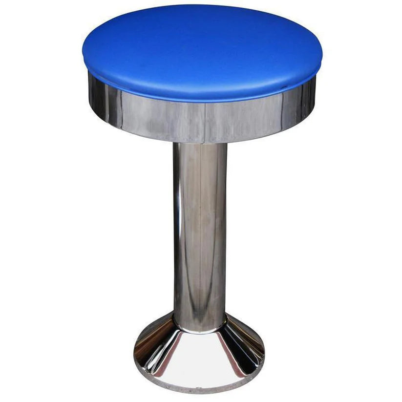 Smooth Chrome Rim Seat Bolt Down Soda Fountain Stool