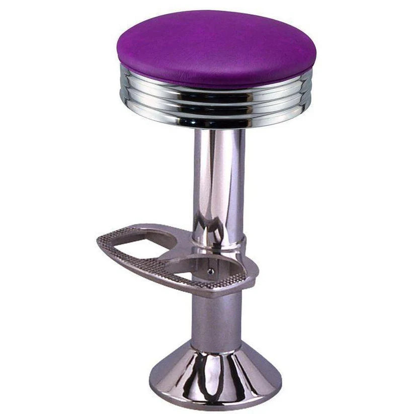 Deluxe Chrome Seat Chrome Column Bolt Down Soda Fountain Stool