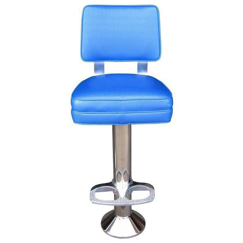 Dual Curved Tempered Aluminum Backrest Support Deluxe Bolt Down Counter Stools