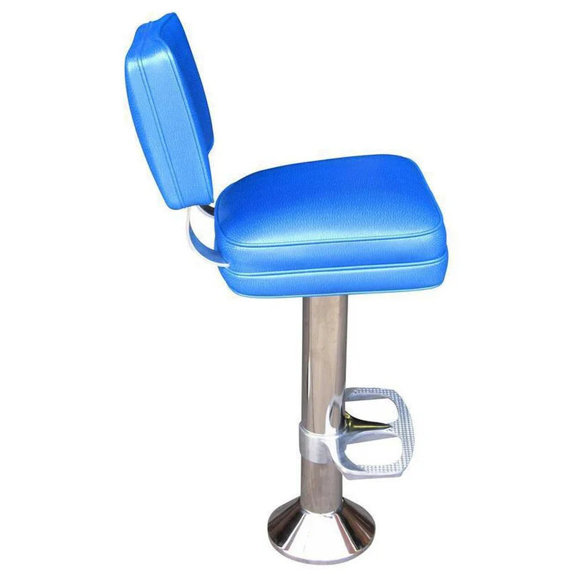 Dual Curved Tempered Aluminum Backrest Support Deluxe Bolt Down Counter Stools