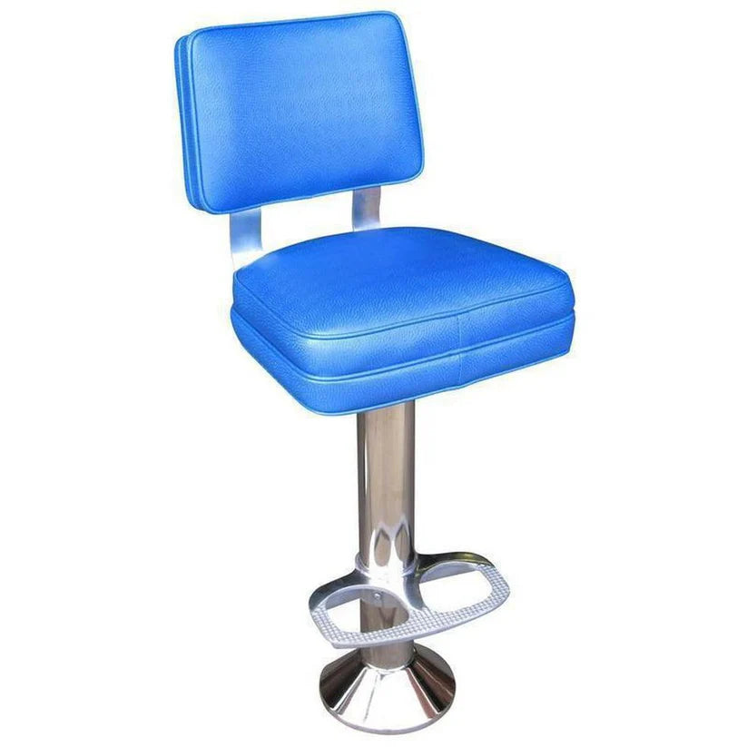 Dual Curved Tempered Aluminum Backrest Support Deluxe Bolt Down Counter Stools
