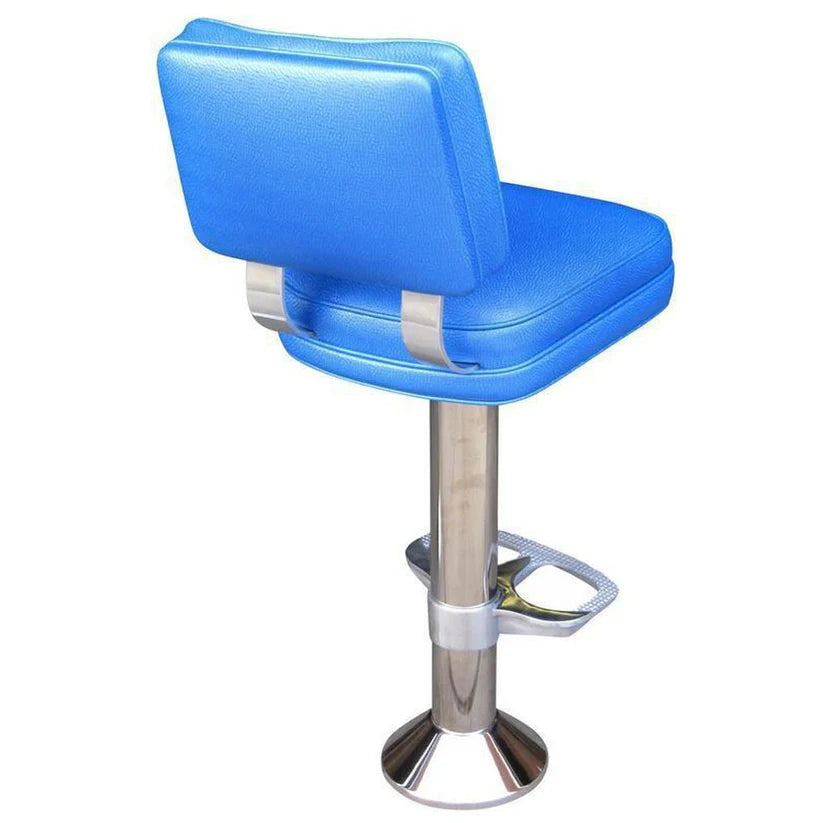 Dual Curved Tempered Aluminum Backrest Support Deluxe Bolt Down Counter Stools