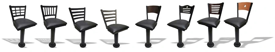 Quick Ship Floor Mounted Stools With Backrests