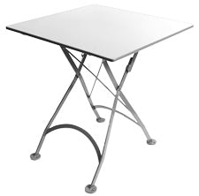 28" x 28" Square French Bistro Steel Folding Table
