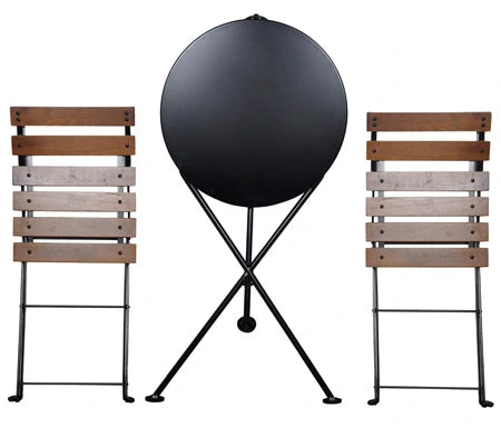 24" Round French Bistro Steel Tripod Folding Table