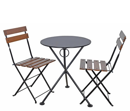 24" Round French Bistro Steel Tripod Folding Table