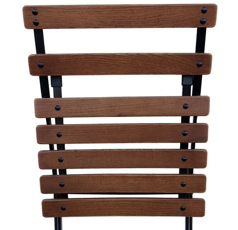 French Garden Café Folding Chair with Curved and Rounded Slats