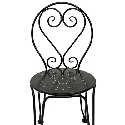 French Style Ornate Wrought Iron Ice Cream Chair with Steel Seat