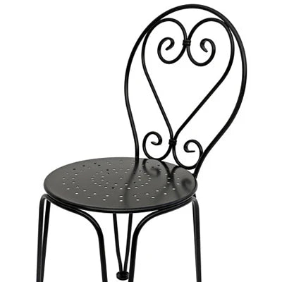 French Style Ornate Wrought Iron Ice Cream Chair with Steel Seat