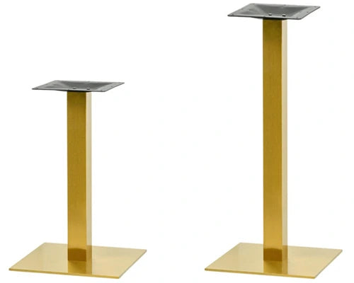 17" x 17" Square Gold Toned Stainless Steel Table Base