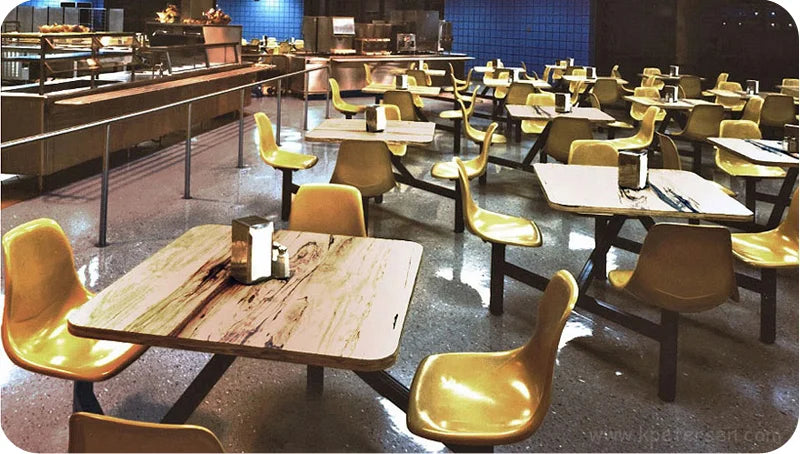 Cafeteria Seating with Fiberglass Shell Seats
