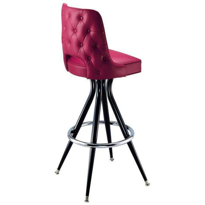 Diamond Tufted Steel Club Bar Stools