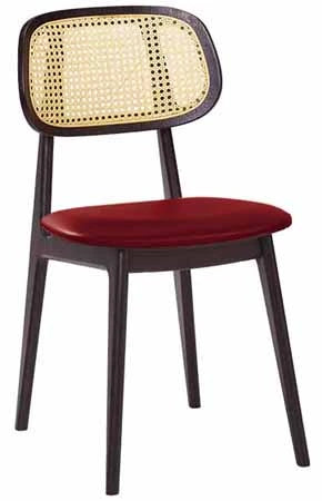 Modern Wood Restaurant Chair Cane Back
