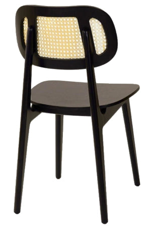 Modern Wood Restaurant Chair Cane Back