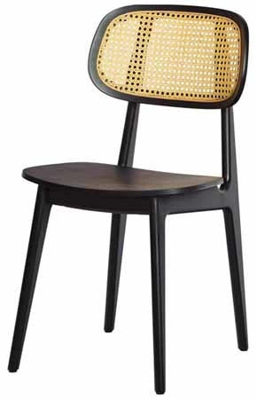 Modern Wood Restaurant Chair Cane Back
