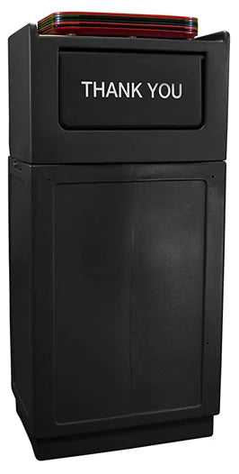 Indoor Outdoor Molded Plastic Tray Top Waste Receptacle