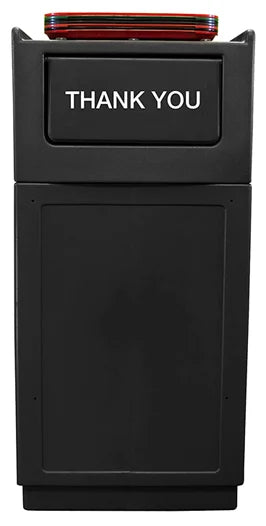 Indoor Outdoor Molded Plastic Tray Top Waste Receptacle