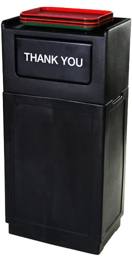 Indoor Outdoor Molded Plastic Tray Top Waste Receptacle