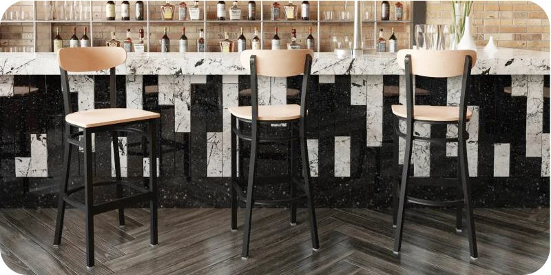 Moon Back Steel Bar Stool