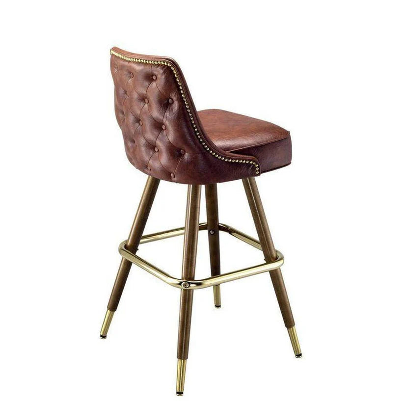 Diamond Tufted Auto Return Steel Bar Stool