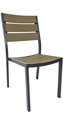 Outdoor Aluminum Faux Wood Slat Dining Chair
