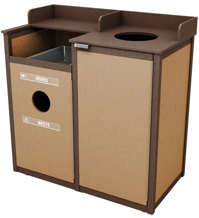 Outdoor Bussing Stations & Bussing Station Waste Receptacle Combinations