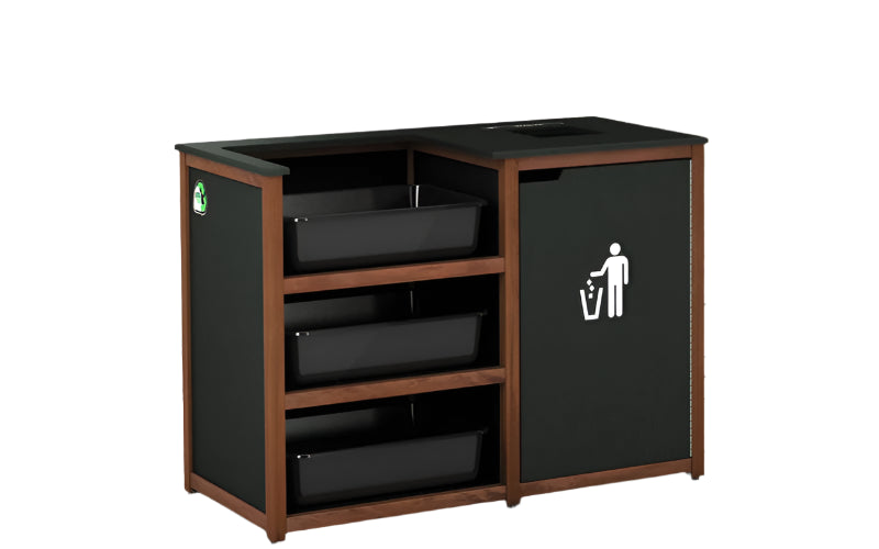 Indoor Outdoor Bussing and Waste Receptacle Combinations