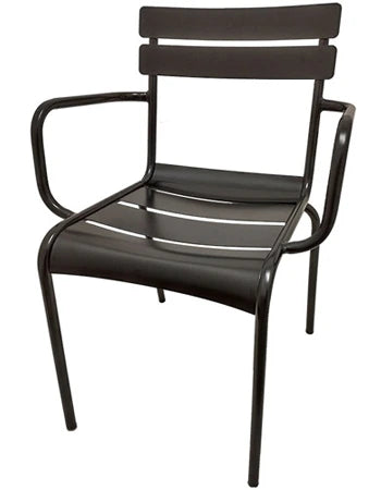 Outdoor Steel Stacking Arm Chair