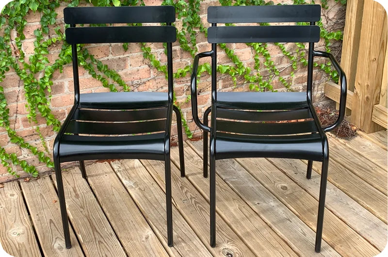 Outdoor Steel Stacking Arm Chair