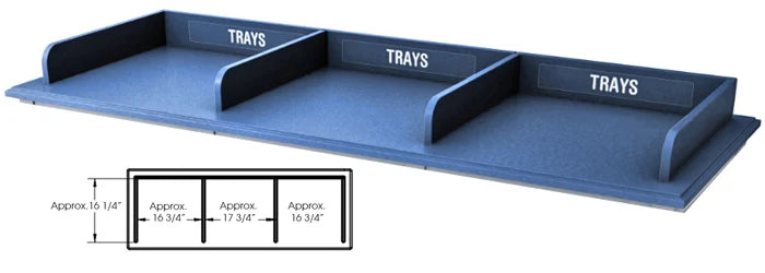Outdoor Waste and Recycling Center with Tray Return Rails