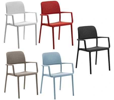 Perforated Polypropylene Stacking Arm Chairs