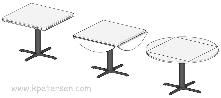 Vinyl Wrapped Drop Leaf Table Tops