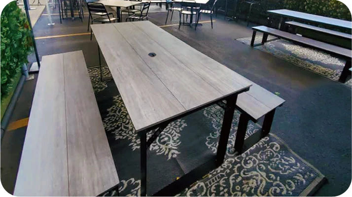 Picnic Table With Benches (Three Piece Sets)