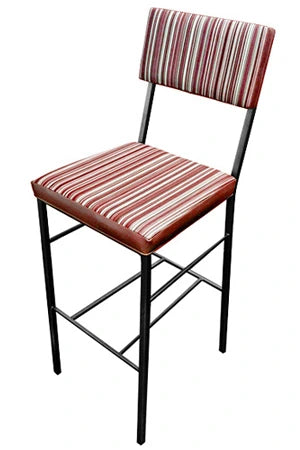 Wood Plank Back Steel Bar Stool