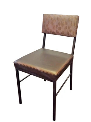 Wood Plank Back Steel Chair