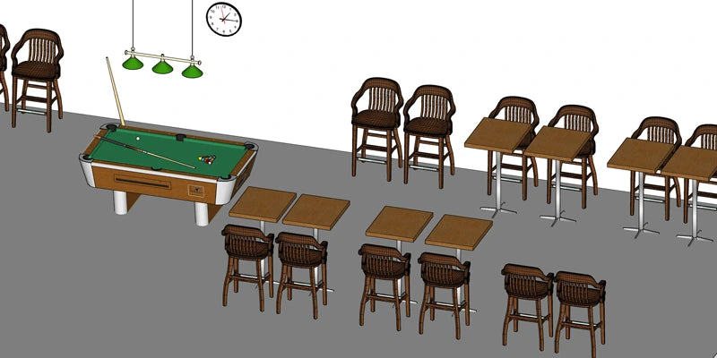 Beech Banker Style Armrest Bar Stool