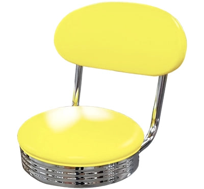 Chrome Bar Stool with Retro Backrest and Chrome Seat Ring