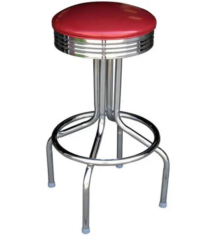 Chrome Pedestal Bar Stool Frame with Chrome Ring Seat