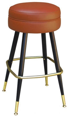 Large Upholstered Round Swivel Seat Club Bar Stool