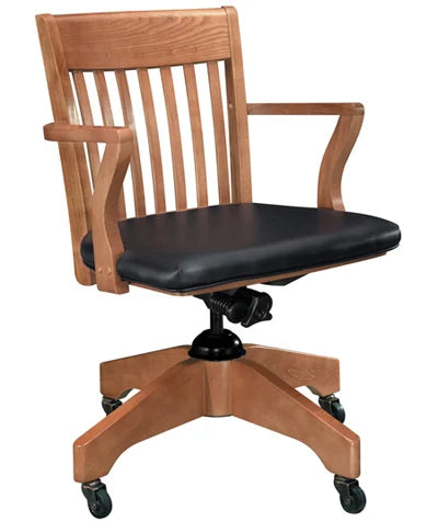 Oak Schoolhouse Swivel Side Chair with Arms