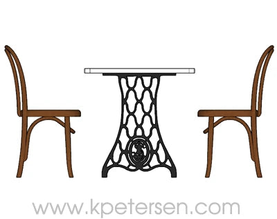 Ornate Cast Iron Sewing Table End Base